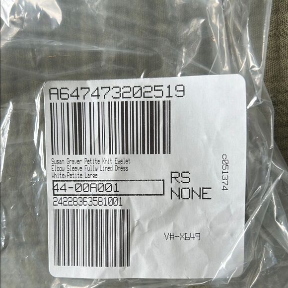 Susan Graver Petite Knit Eyelet Elbow Sleeve Fully Lined Dress *slight flaw* - Picture 2 of 6